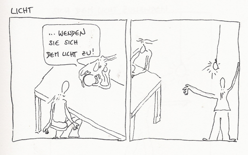 Cartoon: dem licht zuwenden (medium) by kika tagged esoterik