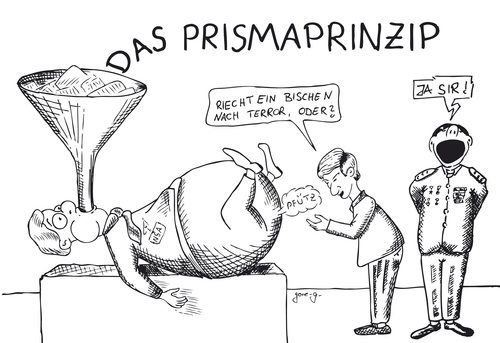 Cartoon: das Prisma-Prinzip (medium) by gore-g tagged prisma,nsa,datenüberwachung,überwachung,telefonate,spinoage,internet,geheimdienst,datenschutz