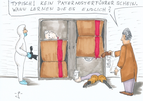 Cartoon: Paternoster (medium) by gore-g tagged andrea,nahles,paternoster