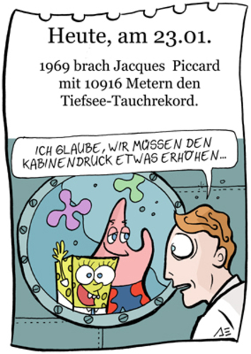 Cartoon: 23. Januar (medium) by chronicartoons tagged piccard,tauchen,sponge,bob,patrick,cartoon