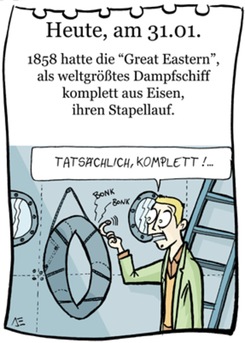 Cartoon: 31. Januar (medium) by chronicartoons tagged great,eastern,dampfschiff,eisen,cartoon