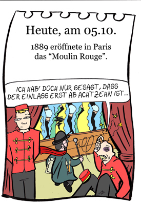 Cartoon: 5. Oktober (medium) by chronicartoons tagged moulin,rouge,toulouse,lautrec,maler,cancan,paris