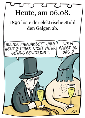 Cartoon: 6. August (medium) by chronicartoons tagged elektrischer,stuhl