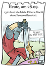 Cartoon: 28. September (small) by chronicartoons tagged ritter,schlacht,schwert,waffe,mittelalter,cartoon