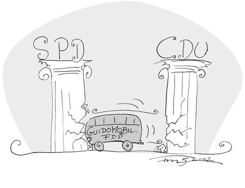Cartoon: Guidomobil (medium) by 2001 tagged wahlkampf,2002,guidomobil,