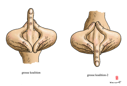 Cartoon: Grosse Koalition (medium) by zenundsenf tagged 2013,wahlen,deutschland,homage,hommage,cartoon,walter,andi,zenundsenf,zensenf,zenf,vagina,fuck,stinkefinger,merkel,steinbrück,spd,cdu,kamensky,koallition,grosse