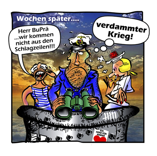 Cartoon: SEEWULFF web (medium) by zenundsenf tagged christian,wulff,bundespräsident,deutschland,skandal,bettina,olivia,oyl,seewölfe,federal,president,gemany,cartoon,comic,caricature,costa,concordia,uboot,submarine,bildzeitung,krieg,zenf,zensenf,zenundsenf,walter,andi