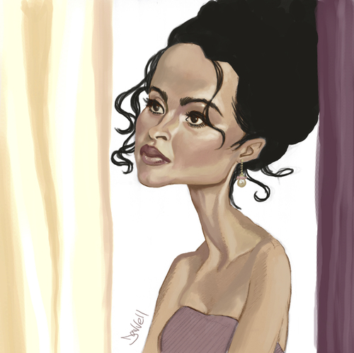 Cartoon: helena bonham carter (medium) by Darrell tagged helena,bonham,carter