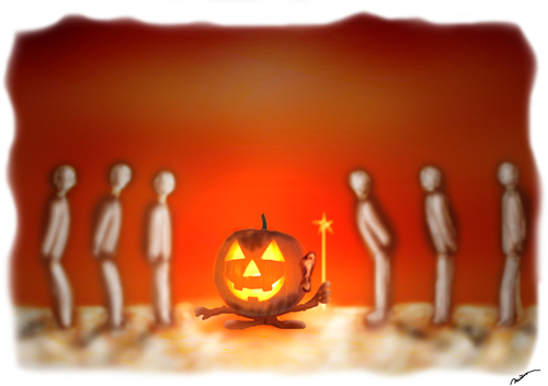 Cartoon: halloween (medium) by huseyinalparslan tagged halloween