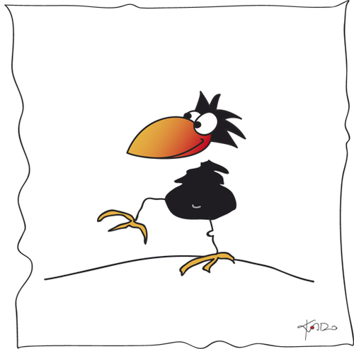 Cartoon: Die Kado-Krähe (medium) by KADO tagged graz,styria,austria,kalcher,dominika,illustration,spass,humor,comic,cartoon,kadocartoons,kado,bird,animal,crow,krähe