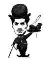 Cartoon: Chaplin (small) by janjicveselin tagged charlie chaplin comedies financial crisis bar cod film mustache