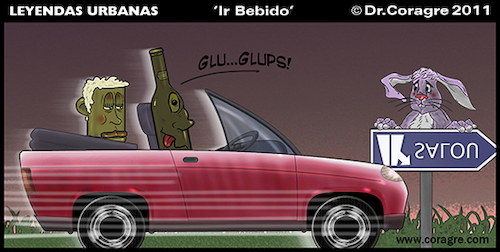 Cartoon: Leyendas Urbanas - Ir Bebido (medium) by DrCoragre tagged humor,tira,comic,strip,drawing,digital
