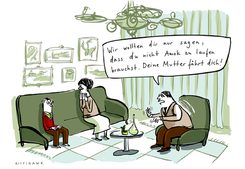 Cartoon: amok (medium) by kittihawk tagged amok,schule,kinder,eltern,lauf,amoklauf
