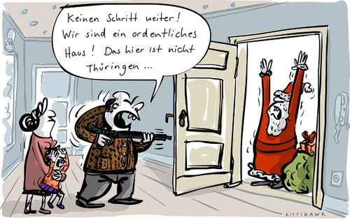 Cartoon: Thüringen (medium) by kittihawk tagged kittihawk,2014,thüringen,nikolaus,bodo,ramelow,die,linke,rot,grün,wahl,zum,ministerpräsidenten,tür,hausflur,verteidigung,panik,rest,der,republik,keinen,schritt,weiter,ordentliches,haus,erfurt,wohnungstür,gewehr,familie,vater,kind,mutter,kittihawk,2014,thüringen,nikolaus,bodo,ramelow,die,linke,rot,grün,wahl,zum,ministerpräsidenten,tür,hausflur,verteidigung,panik,rest,der,republik,keinen,schritt,weiter,ordentliches,haus,erfurt,wohnungstür,gewehr,familie,vater,kind,mutter