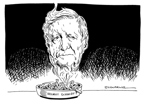 Cartoon: Altkanzler Helmut Schmidt tot (medium) by Schwarwel tagged altkanzler,helmut,schmidt,tot,karikatur,schwarwel,altkanzler,helmut,schmidt,tot,karikatur,schwarwel