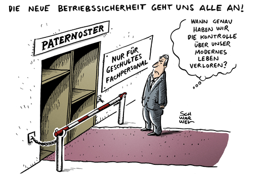 Cartoon: Betriebssicherheit Paternoster (medium) by Schwarwel tagged betriebssicherheit,sicherheit,betrieb,firma,nutzung,fahrstuhl,paternoster,geschultes,personal,karikatur,schwarwel,betriebssicherheit,sicherheit,betrieb,firma,nutzung,fahrstuhl,paternoster,geschultes,personal,karikatur,schwarwel