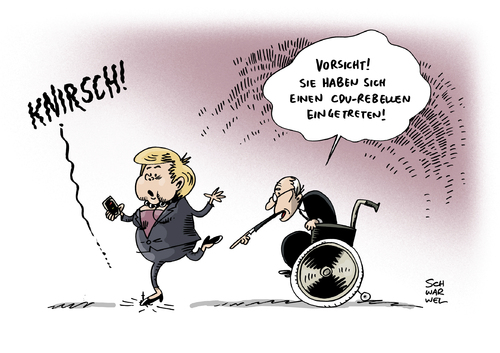 Cartoon: CDU Rebellen Kritik Merkel (medium) by Schwarwel tagged cdu,junge,rebellen,leise,kritik,merkel,koalitionspläne,koalition,regierung,politik,deutschland,rebellion,krise,streit,karikatur,schwarwel,cdu,junge,rebellen,leise,kritik,merkel,koalitionspläne,koalition,regierung,politik,deutschland,rebellion,krise,streit,karikatur,schwarwel