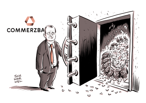 Cartoon: Commerzbank Niedrigzinsen (medium) by Schwarwel tagged commerzbank,niedrigzinsen,fressen,gewinne,bank,zins,zinsen,gewinn,überschuss,geld,millionen,milliarden,wirtschaft,finanzen,kapital,kapitaldecke,karikatur,schwarwel,commerzbank,niedrigzinsen,fressen,gewinne,bank,zins,zinsen,gewinn,überschuss,geld,millionen,milliarden,wirtschaft,finanzen,kapital,kapitaldecke,karikatur,schwarwel