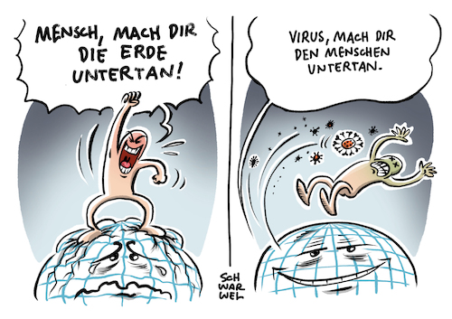 Cartoon: Corona Pandemie Erde (medium) by Schwarwel tagged corona,pandemie,epidemie,coronavirus,covid19,lockdwohn,shutdown,kontaktbeschränkungen,hygienevorschriften,hygienemaßnahmen,schutzmaske,maskenpflicht,erde,mensch,umwelt,natur,umweltzerstörung,umweltschutz,klimawandel,klimaleugner,klimaschutz,coronapolitik,coronatest,cartoon,karikatur,schwarwel,corona,pandemie,epidemie,coronavirus,covid19,lockdwohn,shutdown,kontaktbeschränkungen,hygienevorschriften,hygienemaßnahmen,schutzmaske,maskenpflicht,erde,mensch,umwelt,natur,umweltzerstörung,umweltschutz,klimawandel,klimaleugner,klimaschutz,coronapolitik,coronatest,cartoon,karikatur,schwarwel