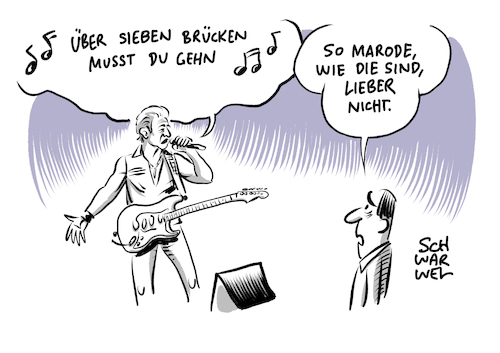 Cartoon: Einsturz einer Autobahnbrücke (medium) by Schwarwel tagged peter,maffay,musik,musiker,band,gitarre,konzert,lied,lieder,song,über,sieben,brücken,musst,du,gehn,genua,einsturz,brücke,katastrophe,tod,tot,todesopfer,unfall,rettungseinsatz,hilfe,unglücksstelle,gefahr,unfallort,cartoon,karikatur,schwarwel,peter,maffay,musik,musiker,band,gitarre,konzert,lied,lieder,song,über,sieben,brücken,musst,du,gehn,genua,einsturz,brücke,katastrophe,tod,tot,todesopfer,unfall,rettungseinsatz,hilfe,unglücksstelle,gefahr,unfallort,cartoon,karikatur,schwarwel