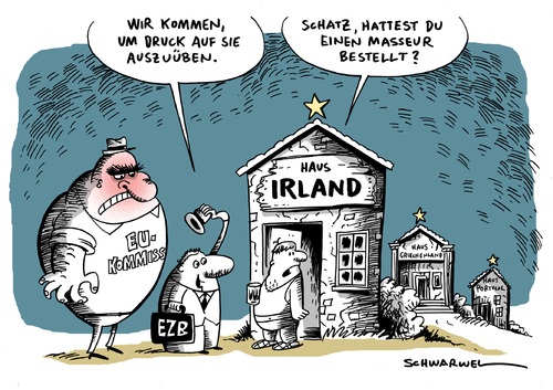 Cartoon: EU übt Druck auf Mitglieder aus (medium) by Schwarwel tagged eu,druck,europäische,union,mitglieder,mitgliedsstatten,statt,problem,politik,katikatur,schwarwel