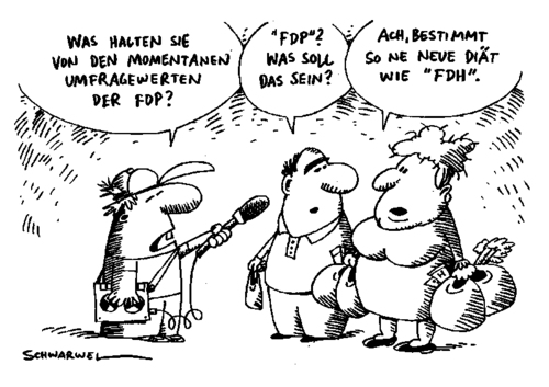 Cartoon: FDP Umfragewerte (medium) by Schwarwel tagged fdp,umfrage,partei,deutschland,politik,karikatur,schwarwel