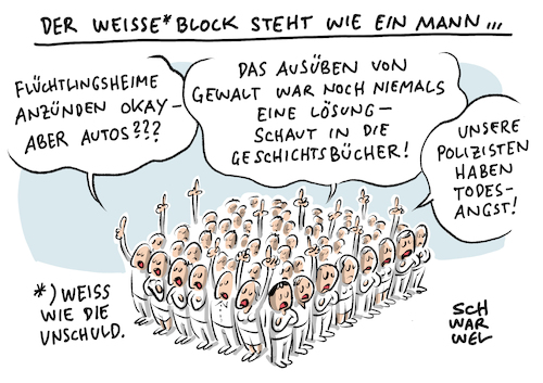 Cartoon: G20 Proteste Demo Polizei (medium) by Schwarwel tagged karikatur,schwarwel,g20,gipfel,hamburg,polizei,polizeigewalt,staatsgewalt,demo,demonstration,flüchtlingsheime,der,schwarze,block,schwarzer,antifa,tränengas,wasserwerfer,gegendemonstration,gegendemonstranten,absperrung,altona,brand,antig20,globalisierung,kapitslismus,klima,klimagipfel,umwelt,umweltzerstörung,staatschefs,regierungschefs,karikatur,schwarwel,g20,gipfel,hamburg,polizei,polizeigewalt,staatsgewalt,demo,demonstration,flüchtlingsheime,der,schwarze,block,schwarzer,antifa,tränengas,wasserwerfer,gegendemonstration,gegendemonstranten,absperrung,altona,brand,antig20,globalisierung,kapitslismus,klima,klimagipfel,umwelt,umweltzerstörung,staatschefs,regierungschefs