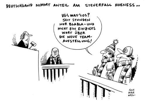 Cartoon: Hoeneß Steuerhinterziehung (medium) by Schwarwel tagged hoeneß,steuerprozessauftakt,steuerhinterziehung,millionenhöhe,steuer,prozess,gericht,strafverfahren,verfahren,recht,gesetz,richter,betrug,finanzamt,sport,fußball,team,karikatur,schwarwel,hoeneß,steuerprozessauftakt,steuerhinterziehung,millionenhöhe,steuer,prozess,gericht,strafverfahren,verfahren,recht,gesetz,richter,betrug,finanzamt,sport,fußball,team,karikatur,schwarwel