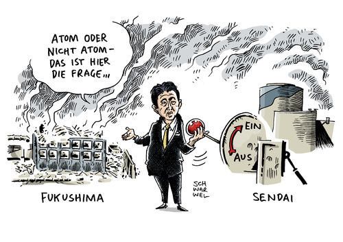 Cartoon: Japan zur Atomkraft zurück (medium) by Schwarwel tagged reaktor,japan,atom,atomkraft,fukushima,karikatur,schwarwel,atomkatastrophe,betreiberkonzern,kyushu,electric,power,atomkraftwerke,akw,sendai,atomkraftgegner,reaktor,japan,atom,atomkraft,fukushima,karikatur,schwarwel,atomkatastrophe,betreiberkonzern,kyushu,electric,power,atomkraftwerke,akw,sendai,atomkraftgegner