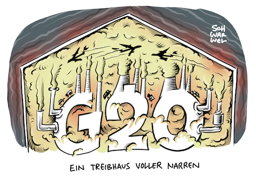 Cartoon: Klimaschutz Report G20 Staat (medium) by Schwarwel tagged klima,wetter,klimawandel,klimaleugner,klimagegner,klimapolitik,naturkatastropen,umwelt,umweltschutz,umweltschützer,umweltpolitik,greta,thunberg,fridaysforfuture,fridays,for,future,co2,emission,ausstoß,schülerstreik,schülerdemo,klimaschutz,klimaschützer,klimaaktivisten,eisschmelze,erderwärmung,klimaerwärmung,ökosystem,planet,erde,treibhausgase,wissenschaftler,klimaforscher,forscher,klimaforschung,dürre,unwetter,waldbrände,buschbrände,buschfeuer,eisbär,flora,fauna,tierschutz,klimaänderung,klimawechsel,erdatmosphäre,treibhauseffekt,klimanotstand,schulstreik,klimastreik,pariser,klimaschutzabkommen,weltklimaabkommen,scientists,parents,opas,treibhausgasemissionen,menschengemachter,energiewende,erneuerbare,energien,verkehrswende,kohleausstieg,kohlekraftwerke,klimagerechtigkeit,globalisierung,klimaprotest,klimapaket,cartoon,karikatur,schwarwel,report,g20,staat,staaten,treibhaus,klima,wetter,klimawandel,klimaleugner,klimagegner,klimapolitik,naturkatastropen,umwelt,umweltschutz,umweltschützer,umweltpolitik,greta,thunberg,fridaysforfuture,fridays,for,future,co2,emission,ausstoß,schülerstreik,schülerdemo,klimaschutz,klimaschützer,klimaaktivisten,eisschmelze,erderwärmung,klimaerwärmung,ökosystem,planet,erde,treibhausgase,wissenschaftler,klimaforscher,forscher,klimaforschung,dürre,unwetter,waldbrände,buschbrände,buschfeuer,eisbär,flora,fauna,tierschutz,klimaänderung,klimawechsel,erdatmosphäre,treibhauseffekt,klimanotstand,schulstreik,klimastreik,pariser,klimaschutzabkommen,weltklimaabkommen,scientists,parents,opas,treibhausgasemissionen,menschengemachter,energiewende,erneuerbare,energien,verkehrswende,kohleausstieg,kohlekraftwerke,klimagerechtigkeit,globalisierung,klimaprotest,klimapaket,cartoon,karikatur,schwarwel,report,g20,staat,staaten,treibhaus