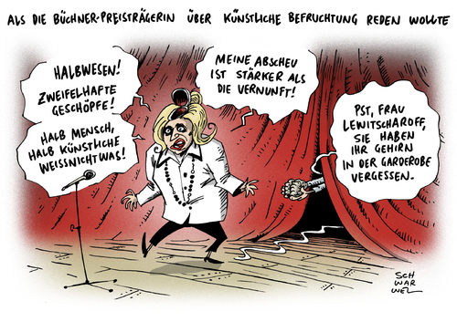 Cartoon: Lewitscharoff Skandalrede (medium) by Schwarwel tagged sibylle,lewitscharoff,büchner,preisträgerin,skandalrede,künstliche,befruchtung,skandal,onanieverbot,pränatale,diagnostik,horror,fortpflanzungsmediziner,frankenstein,abscheu,halbwesen,geschöpf,mensch,verachtung,menschenbild,wesen,menschenwürde,geburt,tod,karikatur,scharwel,sibylle,lewitscharoff,büchner,preisträgerin,skandalrede,künstliche,befruchtung,skandal,onanieverbot,pränatale,diagnostik,horror,fortpflanzungsmediziner,frankenstein,abscheu,halbwesen,geschöpf,mensch,verachtung,menschenbild,wesen,menschenwürde,geburt,tod,karikatur,scharwel