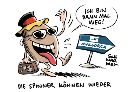 Cartoon: Mallorca kein Risikogebiet mehr (medium) by Schwarwel tagged corona,coronapandemie,pandemie,covid19,urlaub,mallorca,risikogebiet,quarantäne,maskenpflicht,maske,schutzmaske,abstandsregeln,ballermann,cartoon,karikatur,schwarwel,corona,coronapandemie,pandemie,covid19,urlaub,mallorca,risikogebiet,quarantäne,maskenpflicht,maske,schutzmaske,abstandsregeln,ballermann,cartoon,karikatur,schwarwel