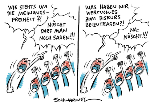 Cartoon: Meinungsfreiheit Grundgesetz (medium) by Schwarwel tagged meinungsfreiheit,meinungsvielfalt,grundgesetz,demokratie,freie,meinungsäußerung,hass,hetze,wutbürger,afd,alternative,für,deutschland,rechtsextremisten,rechtsextremismus,hasskommentare,hate,speech,diktatur,holocaust,leugnung,rassismus,vogelschiss,gauland,bernd,lucke,uni,professor,hamburg,antifa,rechte,nazi,nazis,neonazis,rechtsstaat,grundrechte,cartoon,karikatur,schwarwel,meinungsfreiheit,meinungsvielfalt,grundgesetz,demokratie,freie,meinungsäußerung,hass,hetze,wutbürger,afd,alternative,für,deutschland,rechtsextremisten,rechtsextremismus,hasskommentare,hate,speech,diktatur,holocaust,leugnung,rassismus,vogelschiss,gauland,bernd,lucke,uni,professor,hamburg,antifa,rechte,nazi,nazis,neonazis,rechtsstaat,grundrechte,cartoon,karikatur,schwarwel