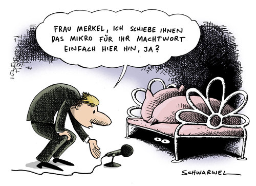Cartoon: Merkels Machtwort (medium) by Schwarwel tagged angela,merkel,machtwort,macht,regierung,krise,koalition,wirtschaftskrise,cdu,csu,fdp,karikatur,schwarwel