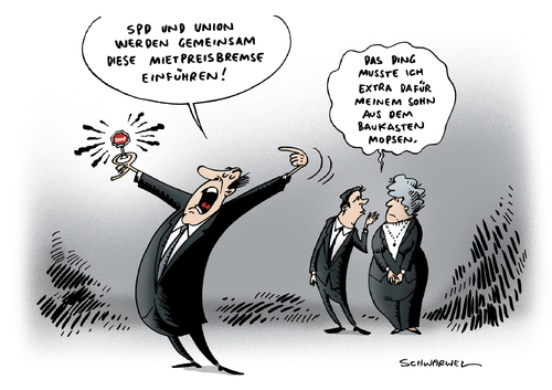 Cartoon: Mietpreisbremse (medium) by Schwarwel tagged koalitionsverhandlungen,mietpreisbremse,spd,union,partei,politik,mieter,wohnung,wohnen,karikatur,schwarwel,mieterschützer,wermutstropfen,koalitionsverhandlungen,mietpreisbremse,spd,union,partei,politik,mieter,wohnung,wohnen,karikatur,schwarwel,mieterschützer,wermutstropfen