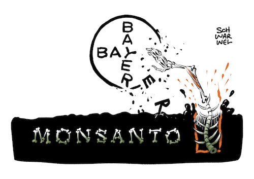 Cartoon: Monsanto Bayer Krebs Urteil (medium) by Schwarwel tagged monsanto,unkrautvernichtungsmittel,bayer,urteil,krebs,krankheit,klage,recht,gesetz,richter,us,usa,börse,börsenwert,milliarden,wirtschaft,geld,finanzen,millionen,schmerzensgeld,chemiekonzern,konzern,krank,schmerzensgeldklage,aktie,aktienkurs,agrarkonzern,unternehmen,firma,großkonzern,krebsrisiko,glyphosat,herbizide,cartoon,karikatur,schwarwel,monsanto,unkrautvernichtungsmittel,bayer,urteil,krebs,krankheit,klage,recht,gesetz,richter,us,usa,börse,börsenwert,milliarden,wirtschaft,geld,finanzen,millionen,schmerzensgeld,chemiekonzern,konzern,krank,schmerzensgeldklage,aktie,aktienkurs,agrarkonzern,unternehmen,firma,großkonzern,krebsrisiko,glyphosat,herbizide,cartoon,karikatur,schwarwel