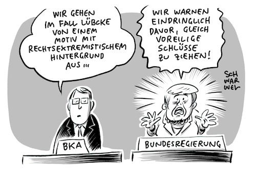 Cartoon: Mord Fall Lübcke (medium) by Schwarwel tagged mord,tot,tod,kassel,regierungspräsident,fall,lübcke,asylbewerberheim,flüchtlingsheim,asylanten,flüchtlinge,geflüchtete,rassismus,rassisten,neonazis,nazis,rechtsextremismus,rechtsextrem,rechtspopulisten,rechtspopulismus,merkel,bundesregierung,nsu,afd,alternative,für,deutschland,ausländerfeindlich,brandanschlag,brennende,flüchtlingsheime,nationalisten,rechtsterroristische,vereinigung,vorstrafe,militant,sprengstoffanschlag,verfassungsschutz,cdu,politiker,walter,rechtsradikal,erika,steinbach,cartoon,karikatur,schwarwel,mord,tot,tod,kassel,regierungspräsident,fall,lübcke,asylbewerberheim,flüchtlingsheim,asylanten,flüchtlinge,geflüchtete,rassismus,rassisten,neonazis,nazis,rechtsextremismus,rechtsextrem,rechtspopulisten,rechtspopulismus,merkel,bundesregierung,nsu,afd,alternative,für,deutschland,ausländerfeindlich,brandanschlag,brennende,flüchtlingsheime,nationalisten,rechtsterroristische,vereinigung,vorstrafe,militant,sprengstoffanschlag,verfassungsschutz,cdu,politiker,walter,rechtsradikal,erika,steinbach,cartoon,karikatur,schwarwel