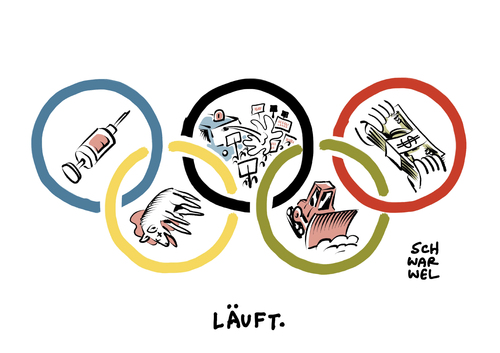 Cartoon: Olympia Doping Demo Drohung (medium) by Schwarwel tagged olympia,olympische,spiele,doping,dopingdebatten,demo,demos,demonstration,drohung,träger,olympischer,orden,rio,karikatur,schwarwel,olympia,olympische,spiele,doping,dopingdebatten,demo,demos,demonstration,drohung,träger,olympischer,orden,rio,karikatur,schwarwel