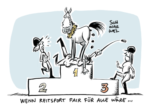 Cartoon: Olympia Reitsport Pferde Drama (medium) by Schwarwel tagged olympia,olympische,spiele,tokio,tokyo,reitsport,pferdesport,fünfkampf,zugelost,pferd,tierquälerei,tierschutz,reiterin,schleu,trainerin,raisner,deutscher,tierschutzbund,pferdedrama,gerte,sporen,wettkampf,springreiten,saint,boy,cartoon,karikatur,schwarwel,olympia,olympische,spiele,tokio,tokyo,reitsport,pferdesport,fünfkampf,zugelost,pferd,tierquälerei,tierschutz,reiterin,schleu,trainerin,raisner,deutscher,tierschutzbund,pferdedrama,gerte,sporen,wettkampf,springreiten,saint,boy,cartoon,karikatur,schwarwel