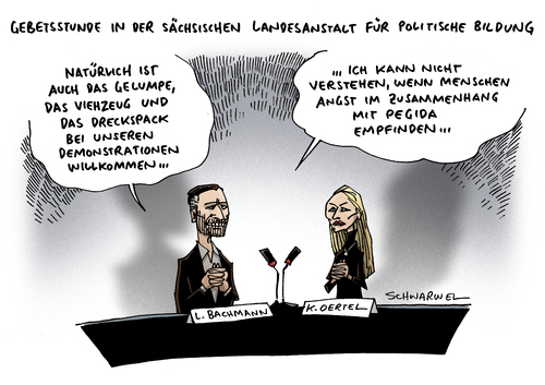 Cartoon: Pegida Flüchtlinge Viehzeug (medium) by Schwarwel tagged pegida,flüchtlinge,viehzeug,chef,lutz,bachmann,facebook,bezeichnung,beschimpfung,rechts,nazi,terror,islam,sächsische,landesanstalt,für,politische,bildung,slpb,pk,pressekonferenz,gelumpe,dreckspack,demo,demonstration,leipzig,dresden,oertel,karikatur,schwarwel,pegida,flüchtlinge,viehzeug,chef,lutz,bachmann,facebook,bezeichnung,beschimpfung,rechts,nazi,terror,islam,sächsische,landesanstalt,für,politische,bildung,slpb,pk,pressekonferenz,gelumpe,dreckspack,demo,demonstration,leipzig,dresden,oertel,karikatur,schwarwel