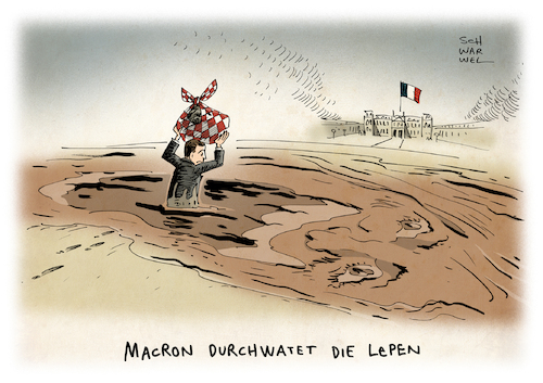 Cartoon: Präsidentschaftswahl Frankreich (medium) by Schwarwel tagged frankreich,präsidentschaftswahl,wahl,macron,le,pen,karikatur,schwarwel,frankreich,präsidentschaftswahl,wahl,macron,le,pen,karikatur,schwarwel