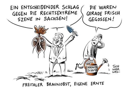 Cartoon: Rechtsterroristen in Freital (medium) by Schwarwel tagged rechtsterroristen,in,freital,razzia,verhaftungen,rechtsextrem,rechtsextreme,szenen,karikatur,schwarwel,braun,bu8ndesverfassungsschutz,asyl,asylsuchende,rechts,nazi,sachsen,terrorismus,krieg,geflüchtete,flüchtlinge,bundesverfassungsschutz,bürgerwehr,fremdenfeindlich,fremdenfeindlichkeit,flüchtlingsheim,rechtsterroristen,in,freital,razzia,verhaftungen,rechtsextrem,rechtsextreme,szenen,karikatur,schwarwel,braun,bu8ndesverfassungsschutz,asyl,asylsuchende,rechts,nazi,sachsen,terrorismus,krieg,geflüchtete,flüchtlinge,bundesverfassungsschutz,bürgerwehr,fremdenfeindlich,fremdenfeindlichkeit,flüchtlingsheim