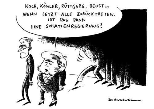 Cartoon: Rücktrittsepidemie (medium) by Schwarwel tagged angela,merkel,koch,köhler,rüttgers,beust,rücktritt,politiker,politik,krise,deutschland,regierung,karikatur,schwarwel