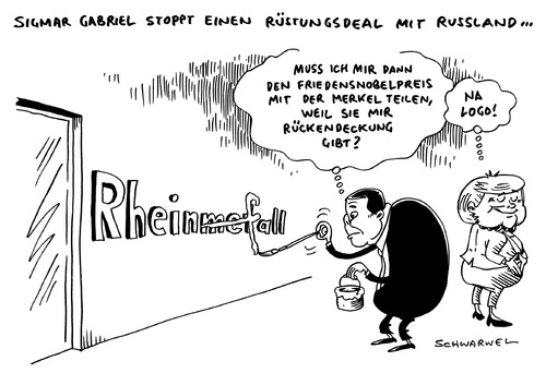 Cartoon: Rüstungsdeal Moskau (medium) by Schwarwel tagged gestoppter,rüstungsdeal,moskau,klage,merkel,gabriel,russland,friedensnobelpreis,karikatur,schwarwel,gestoppter,rüstungsdeal,moskau,klage,merkel,gabriel,russland,friedensnobelpreis,karikatur,schwarwel