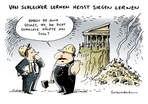 Cartoon: Schlecker Griechen (medium) by Schwarwel tagged schwarwel,karikatur,zerstörung,arbeitslosigkeit,arbeitslos,entlassung,unternehmen,krise,mitarbeiter,kündigung,schließung,filiale,insolvenzverfahren,insolvenz,schlecker,schlecker,insolvenz,insolvenzverfahren,filiale,schließung,kündigung,mitarbeiter,krise,unternehmen,entlassung