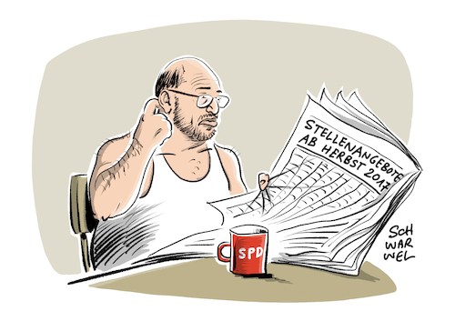 Cartoon: Schulz will SPD Chef bleiben (medium) by Schwarwel tagged schulz,martin,spd,partei,chef,parteien,wahl,wahlen,wähler,bundestagswahl,politik,politiker,deutschland,merkel,angela,job,arbeit,stellenangebote,stellenangebot,wahlniederlage,niederlage,sieg,bundestag,wahlkampf,bundeskanzler,bundeskanzleerin,kanzlerkandidat,parteivorsitzender,wiederwahl,soziela,gerechtigkeit,karikatur,schwarwel,schulz,martin,spd,partei,chef,parteien,wahl,wahlen,wähler,bundestagswahl,politik,politiker,deutschland,merkel,angela,job,arbeit,stellenangebote,stellenangebot,wahlniederlage,niederlage,sieg,bundestag,wahlkampf,bundeskanzler,bundeskanzleerin,kanzlerkandidat,parteivorsitzender,wiederwahl,soziela,gerechtigkeit,karikatur,schwarwel