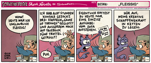 Cartoon: Schweinevogel fleißig (medium) by Schwarwel tagged schweinevogel,iron,doof,sid,pinkel,comic,comicstrip,schwarwel,schweinevogel,iron,doof,sid,pinkel,comic,comicstrip,schwarwel