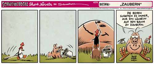 Cartoon: Schweinevogel Zaubern (medium) by Schwarwel tagged schweinevogel,iron,doof,sid,pinkel,zaubern,comic,comicstrip,schwarwel,schweinevogel,iron,doof,sid,pinkel,zaubern,comic,comicstrip,schwarwel