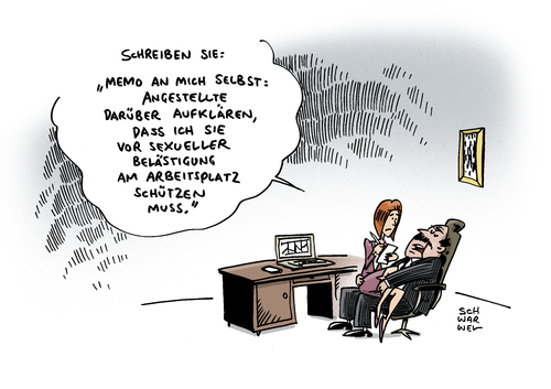 Cartoon: Sexuelle Belästigung (medium) by Schwarwel tagged diskriminierung,sexuelle,belästigung,arbeit,arbeitsplatz,chef,angestellte,büro,karikatur,schwarwel,diskriminierung,sexuelle,belästigung,sex,arbeit,arbeitsplatz,chef,angestellte,büro,karikatur,schwarwel