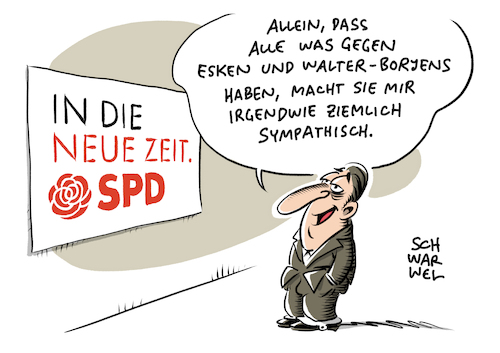 Cartoon: SPD Vorsitz Esken Walter Borjans (medium) by Schwarwel tagged spd,vorsitz,esken,walter,borjans,kevin,kühnert,wahl,wahlen,partei,el,depressivo,schweinevogel,erneuerung,parteivorsitz,cartoon,karikatur,schwarwel,groko,große,koalition,bundesparteitag,sozialdemokraten,sozialdemokratie,doppelspitze,olaf,scholz,klingbeil,spd,vorsitz,esken,walter,borjans,kevin,kühnert,wahl,wahlen,partei,el,depressivo,schweinevogel,erneuerung,parteivorsitz,cartoon,karikatur,schwarwel,groko,große,koalition,bundesparteitag,sozialdemokraten,sozialdemokratie,doppelspitze,olaf,scholz,klingbeil